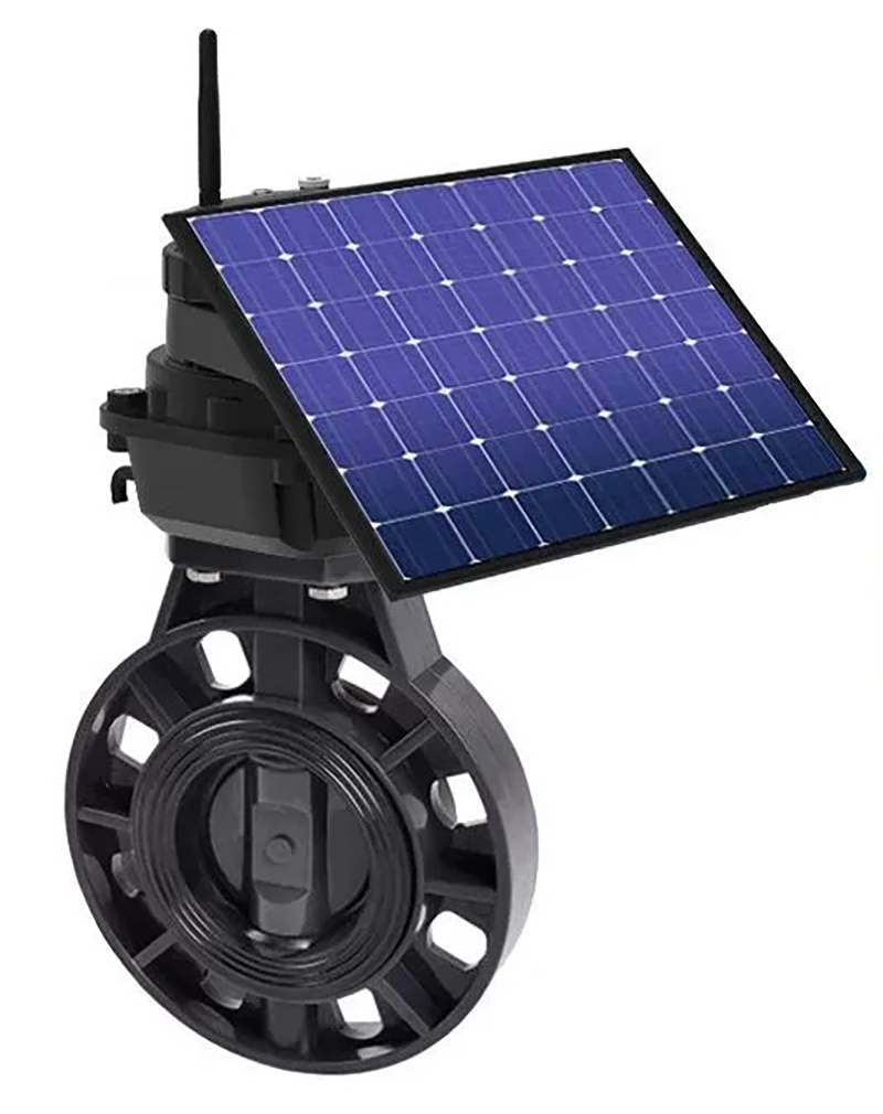 中方太阳能远程控制蝶阀 碳钢 远程精准手机控制 大棚种植 皓久自控